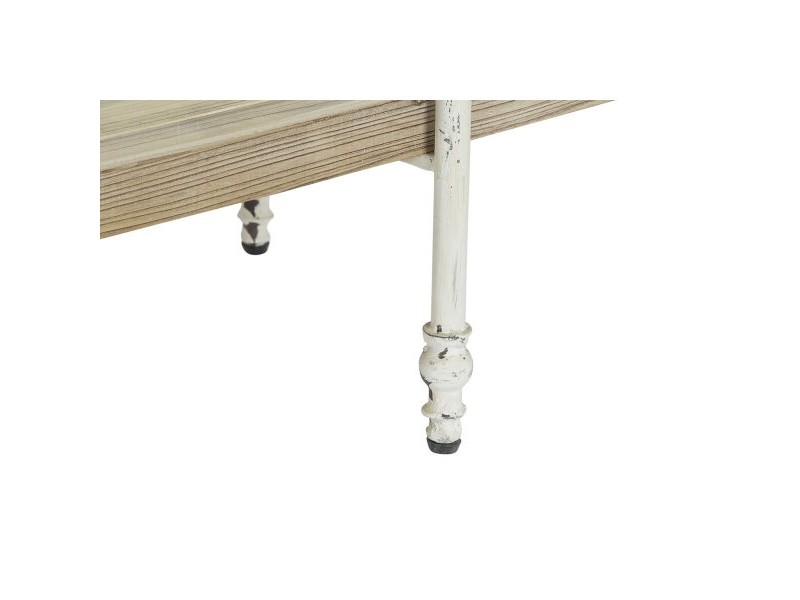 Лавица DKD Home Decor Бял Естествен Метал Ела Cмърч 40 % Метал 190 x 40 x 200 cm