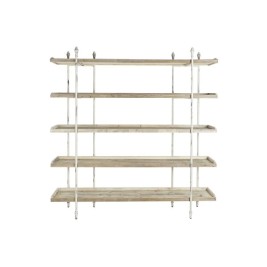 Лавица DKD Home Decor Бял Естествен Метал Ела Cмърч 40 % Метал 190 x 40 x 200 cm