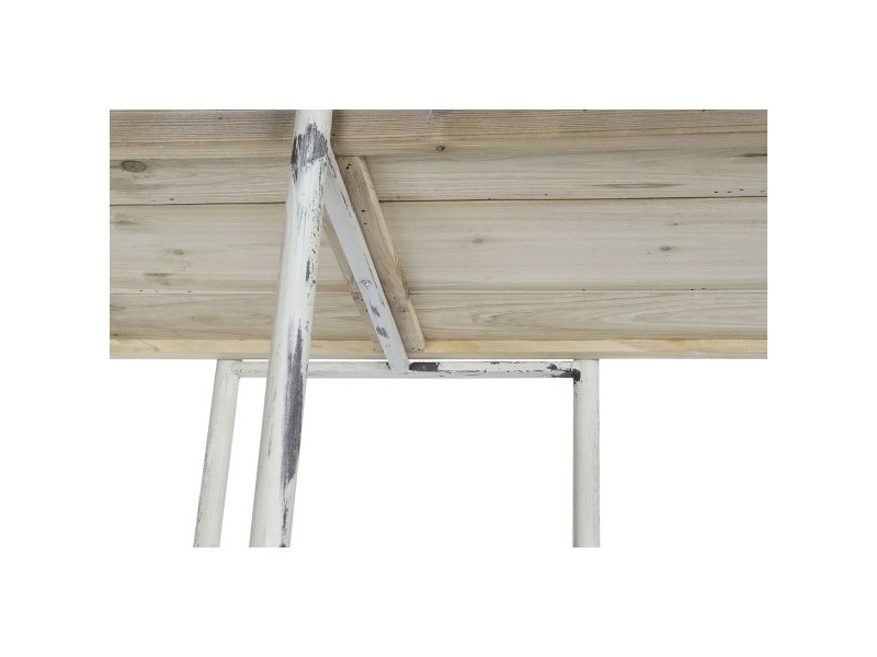 Лавица DKD Home Decor Бял Естествен Метал Ела Cмърч 40 % Метал 190 x 40 x 200 cm