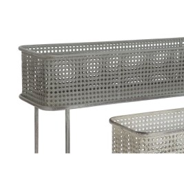 Комплект саксии DKD Home Decor 100 x 22 x 70 cm Сив Метал Бял Vintage