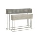 Комплект саксии DKD Home Decor 100 x 22 x 70 cm Сив Метал Бял Vintage