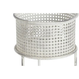 Комплект саксии DKD Home Decor 33 x 33 x 70 cm Сив Метал Бял Vintage