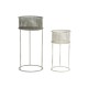Комплект саксии DKD Home Decor 33 x 33 x 70 cm Сив Метал Бял Vintage
