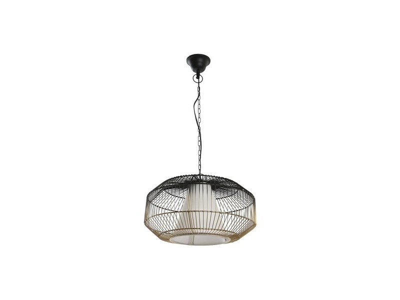 Полилей DKD Home Decor 42 x 42 x 23 cm Черен Златен Желязо 50 W