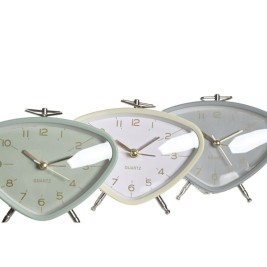 Будилник DKD Home Decor Син Бял Сив PVC Метал Vintage 11,5 x 4 x 10 cm (3 броя)