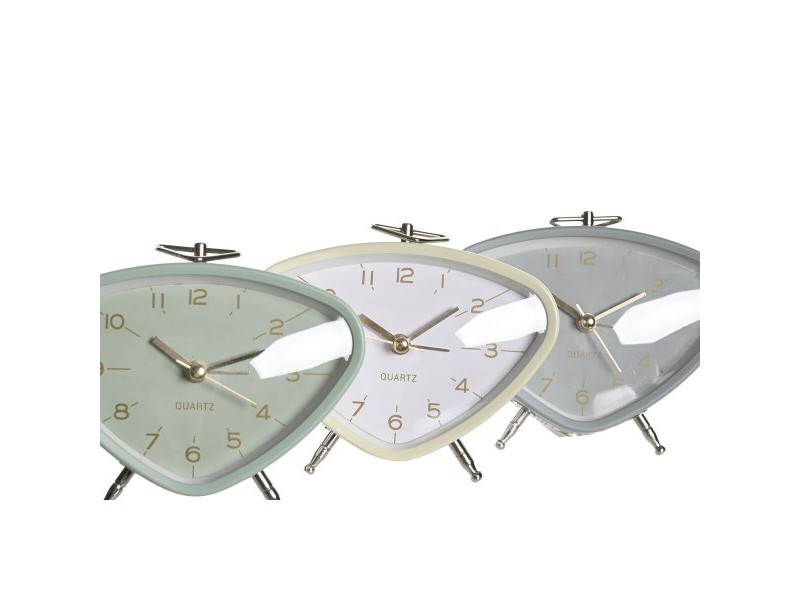 Будилник DKD Home Decor Син Бял Сив PVC Метал Vintage 11,5 x 4 x 10 cm (3 броя)