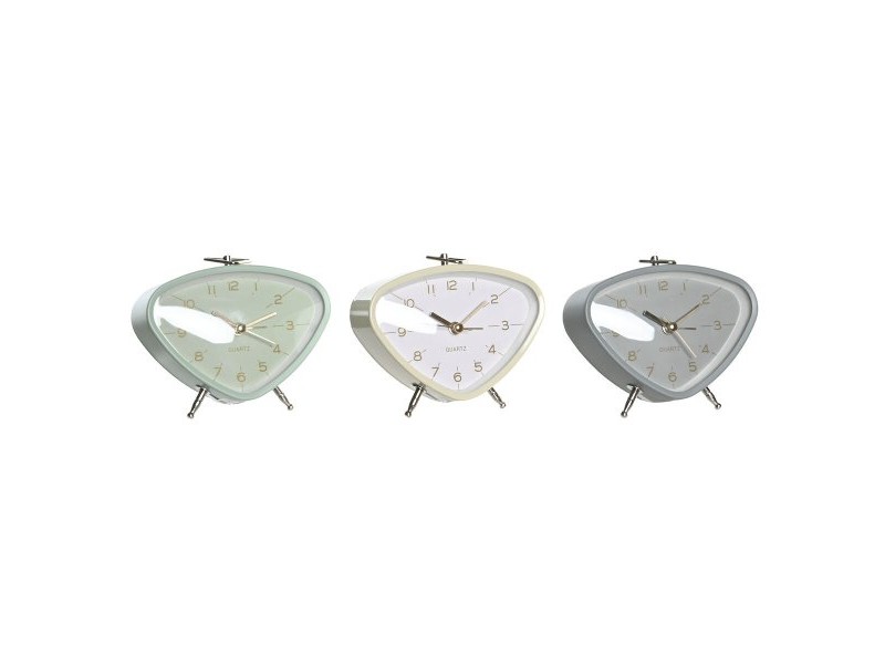 Будилник DKD Home Decor Син Бял Сив PVC Метал Vintage 11,5 x 4 x 10 cm (3 броя)