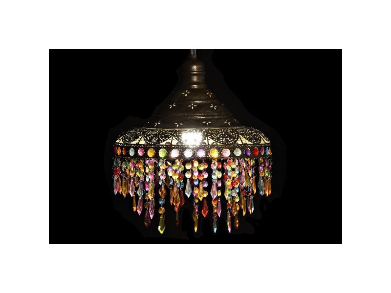 Полилей DKD Home Decor 37 x 37 x 38 cm Златен Метал Многоцветен 50 W Полилей DKD Home Decor 37 x 37 x 38 cm Златен Метал Многоцветен 50 W