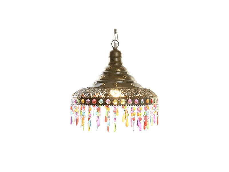 Полилей DKD Home Decor 37 x 37 x 38 cm Златен Метал Многоцветен 50 W Полилей DKD Home Decor 37 x 37 x 38 cm Златен Метал Многоцветен 50 W
