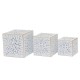 Комплект саксии DKD Home Decor Листи Златен Метал 15 x 15 x 15 cm Бял Тропически Лист на растение