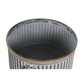 Комплект саксии DKD Home Decor Кафяв Сив Метал Въже Vintage Износени 38 x 38 x 21 cm