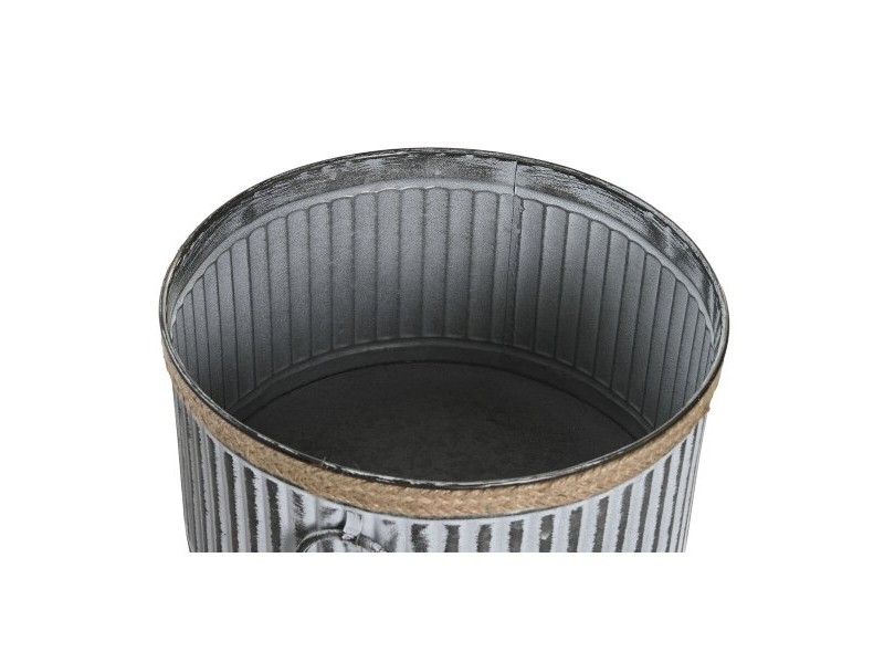 Комплект саксии DKD Home Decor Кафяв Сив Метал Въже Vintage Износени 38 x 38 x 21 cm