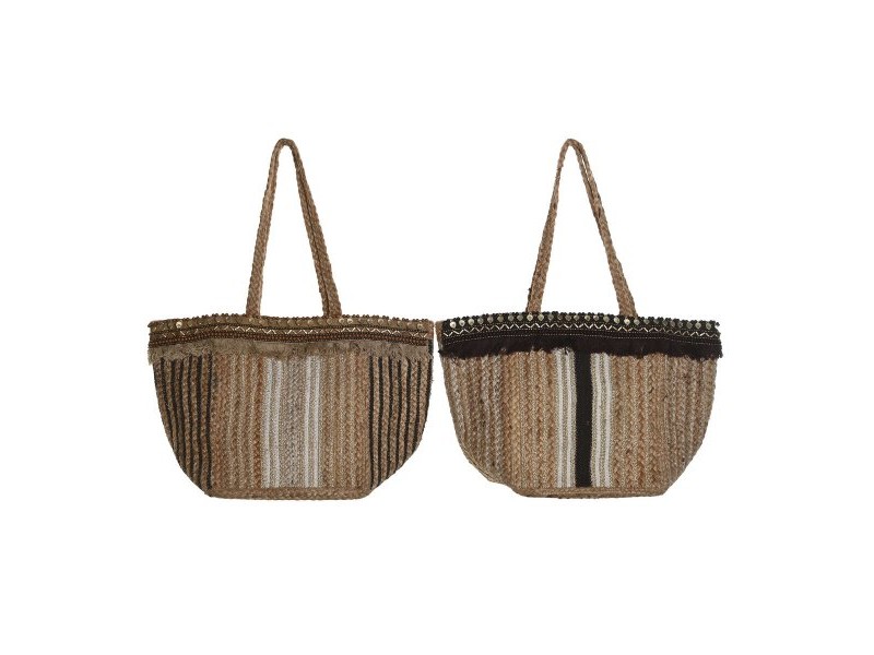 Дамска Чанта DKD Home Decor Кафяв Сметана 50 x 23 x 33 cm (2 броя)