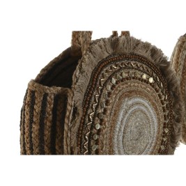 Дамска Чанта DKD Home Decor Кафяв Сметана 36 x 11 x 36 cm (2 броя)