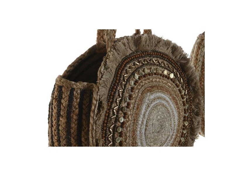 Дамска Чанта DKD Home Decor Кафяв Сметана 36 x 11 x 36 cm (2 броя)