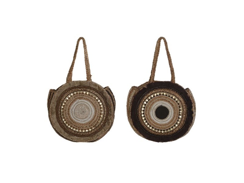 Дамска Чанта DKD Home Decor Кафяв Сметана 36 x 11 x 36 cm (2 броя)