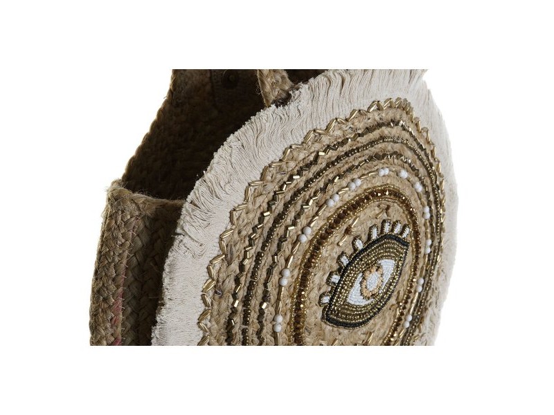 Дамска Чанта DKD Home Decor Черен Бежов Естествен 36 x 12 x 36 cm (2 броя)