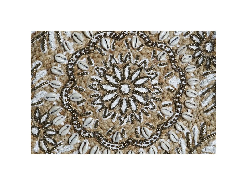 Дамска Чанта DKD Home Decor Черен Бежов Естествен 36 x 12 x 36 cm (2 броя)