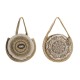 Дамска Чанта DKD Home Decor Черен Бежов Естествен 36 x 12 x 36 cm (2 броя)