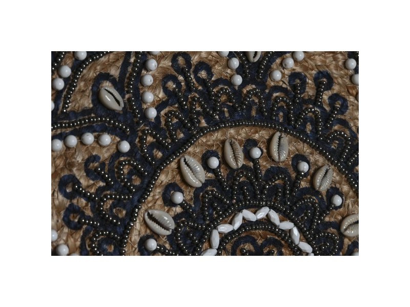 Дамска Чанта DKD Home Decor Син Черен Естествен 36 x 12 x 36 cm (2 броя)