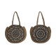 Дамска Чанта DKD Home Decor Син Черен Естествен 36 x 12 x 36 cm (2 броя)