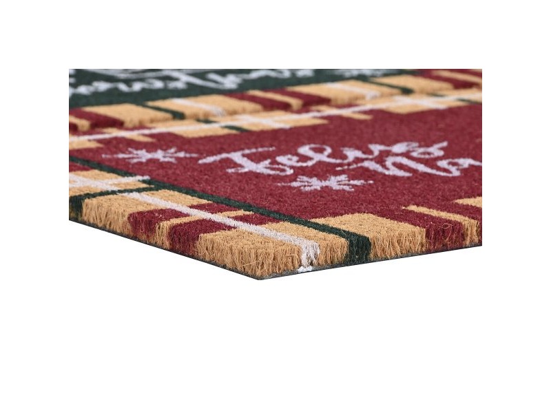 Изтривалка за Врата DKD Home Decor Бял Кафяв Червен Зелен PVC Кокосови влакна 60 x 40 x 1,5 cm (2 броя)