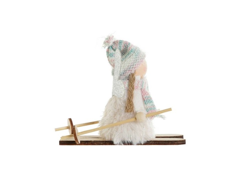 Коледна Украса DKD Home Decor Бял Сив Фея 12 x 8 x 10 cm (3 броя)