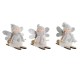 Коледна Украса DKD Home Decor Бял Сив Фея 12 x 8 x 10 cm (3 броя)