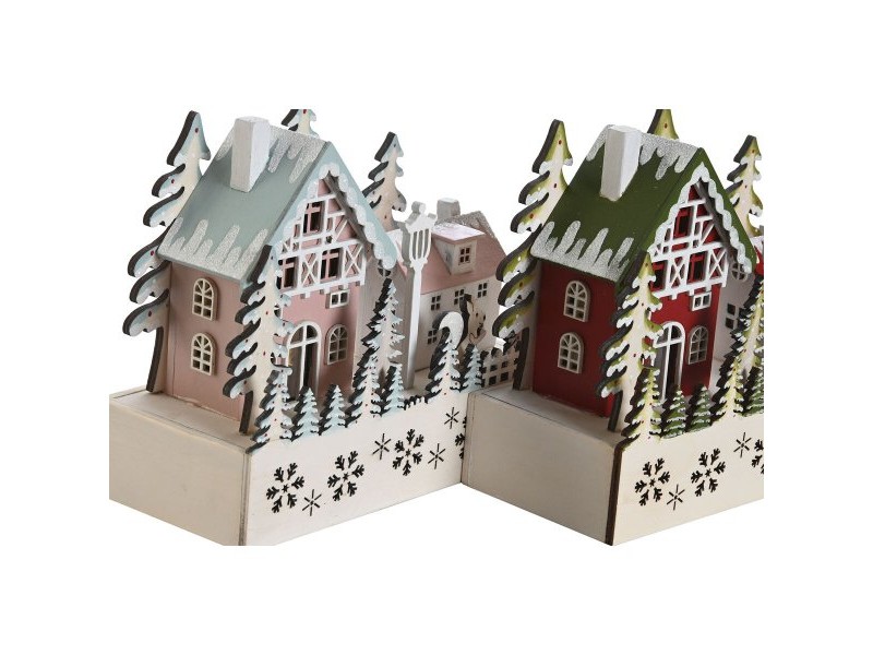 Коледна Украса DKD Home Decor Червен Розов 21 x 9,5 x 19 cm (2 броя)