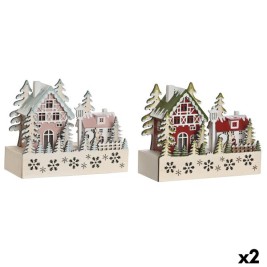 Коледна Украса DKD Home Decor Червен Розов 21 x 9,5 x 19 cm (2 броя)