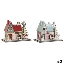 Коледна Украса DKD Home Decor Червен Светло розово 23,5 x 11 x 20,5 cm (2 броя)