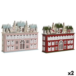 Коледен Календар DKD Home Decor Дървен 37,5 x 8,5 x 31 cm (2 броя)