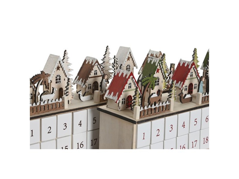 Коледен Календар DKD Home Decor Дървен 45 x 11 x 23 cm (2 броя)