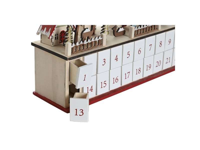 Коледен Календар DKD Home Decor Дървен 45 x 11 x 23 cm (2 броя)