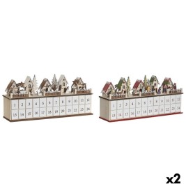 Коледен Календар DKD Home Decor Дървен 45 x 11 x 23 cm (2 броя)