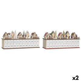 Коледен Календар DKD Home Decor Дървен 45 x 11 x 23 cm (2 броя)
