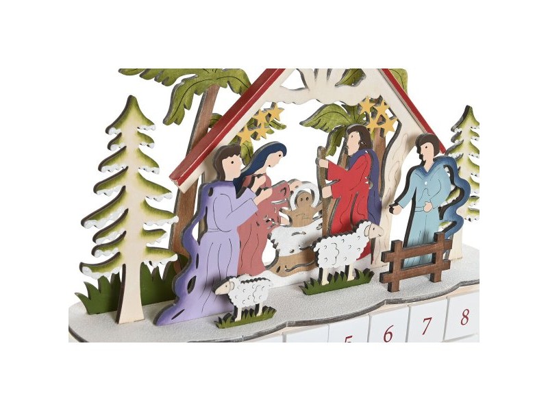 Коледен Календар DKD Home Decor Дървен 34 x 8,5 x 36,5 cm (2 броя)