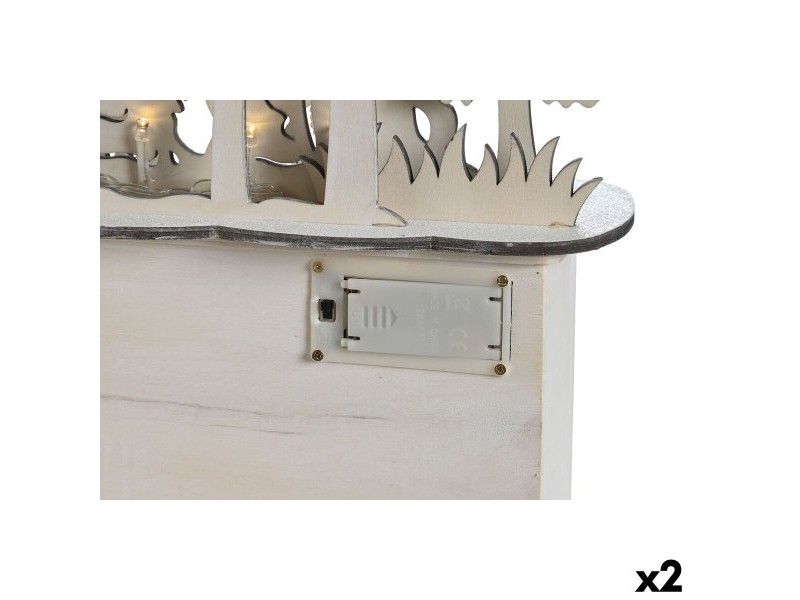 Коледен Календар DKD Home Decor Дървен 34 x 8,5 x 36,5 cm (2 броя)