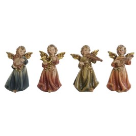 Коледна Украса DKD Home Decor Многоцветен Ангел 6 x 3,9 x 9,8 cm (4 броя)