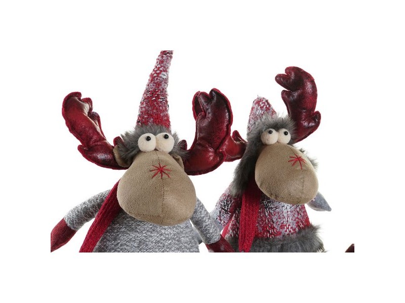 Коледна Украса DKD Home Decor Червен Сив Царица 27 x 19 x 32 cm (2 броя)
