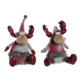 Коледна Украса DKD Home Decor Червен Сив Царица 27 x 19 x 32 cm (2 броя)