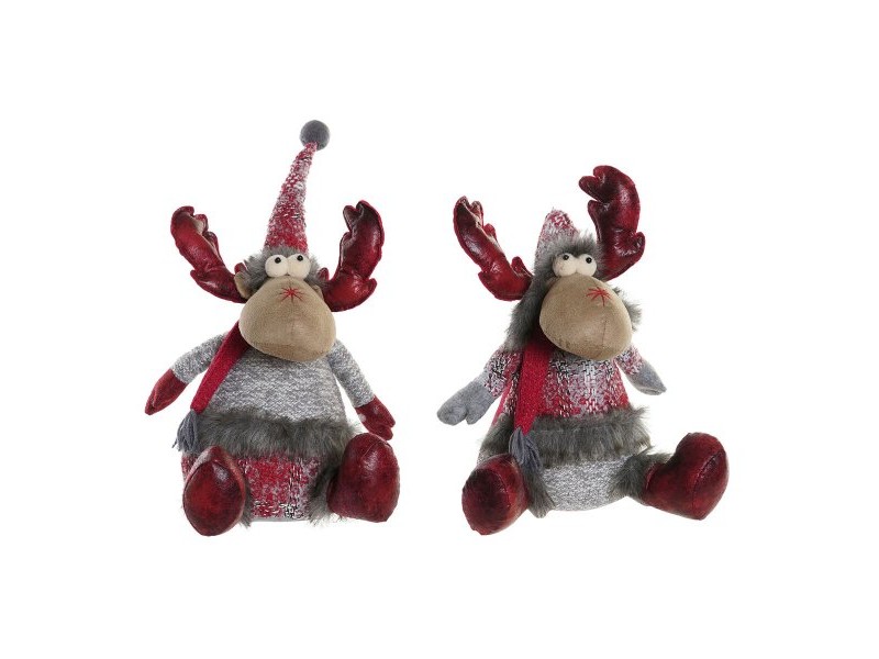 Коледна Украса DKD Home Decor Червен Сив Царица 27 x 19 x 32 cm (2 броя)