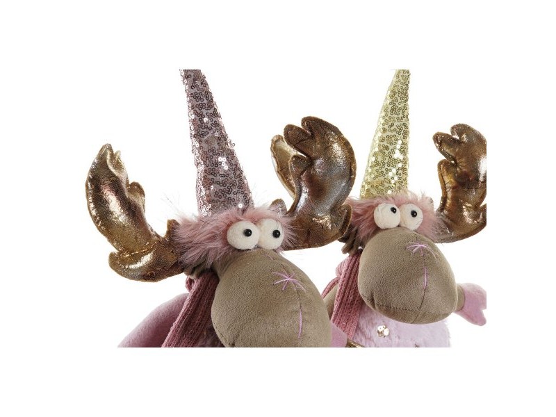 Коледна Украса DKD Home Decor Кафяв Розов Златен Царица 27 x 16 x 42 cm (2 броя)