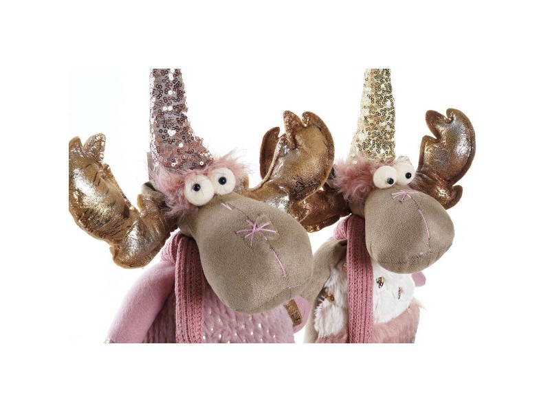 Коледна Украса DKD Home Decor Бял Розов Златен Царица 20 x 19 x 50 cm (2 броя)
