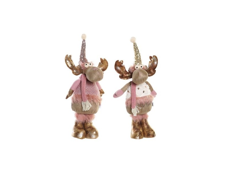 Коледна Украса DKD Home Decor Бял Розов Златен Царица 20 x 19 x 50 cm (2 броя)