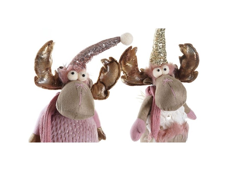 Коледна Украса DKD Home Decor Бял Розов Златен Царица 15 x 17 x 50 cm (2 броя)