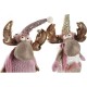 Коледна Украса DKD Home Decor Бял Розов Златен Царица 15 x 17 x 50 cm (2 броя)