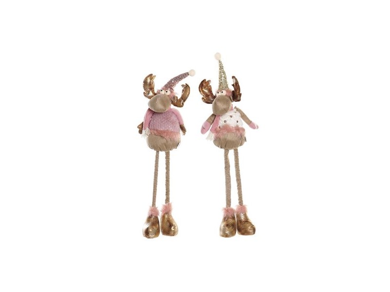 Коледна Украса DKD Home Decor Бял Розов Златен Царица 15 x 17 x 50 cm (2 броя)