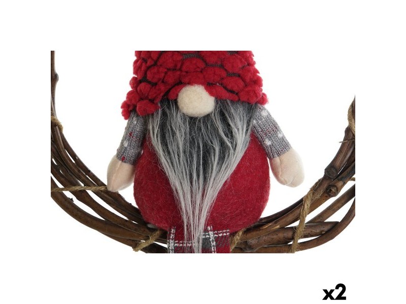 Коледен венец DKD Home Decor Многоцветен Дървен 30 x 7 x 46 cm (2 броя)