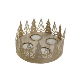 Коледен Свещник DKD Home Decor Златен Естествен 16,5 x 16,5 x 8,5 cm (2 броя)